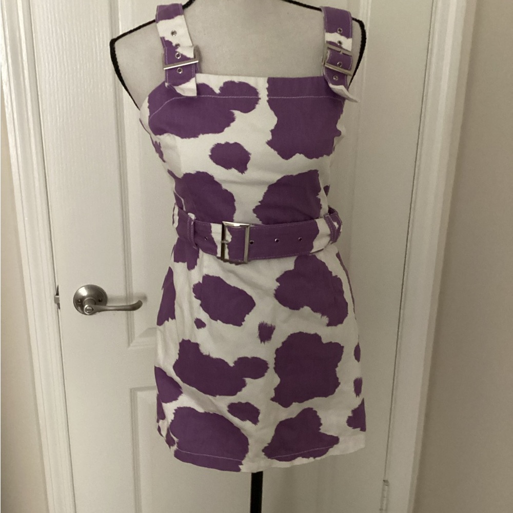Jaded London Purple and White Sheath Mini Dress